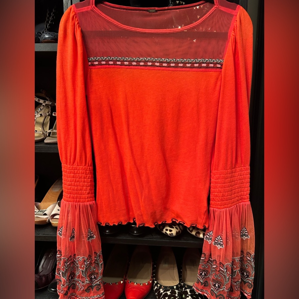 Free People Orange Women's Top